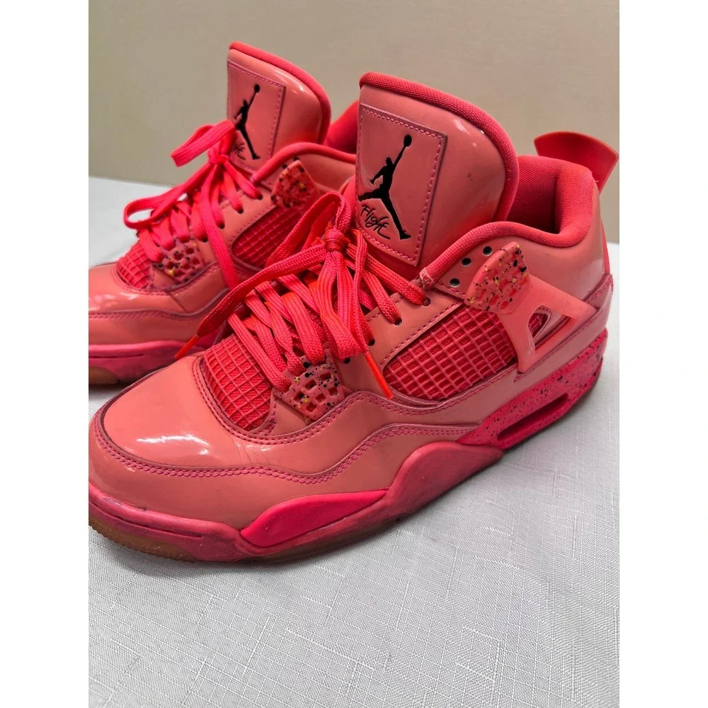 Nike Air Jordan 4 Retro NRG Hot Punch Womens 9 Pink Good AQ9128-600 Patent